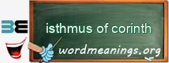 WordMeaning blackboard for isthmus of corinth